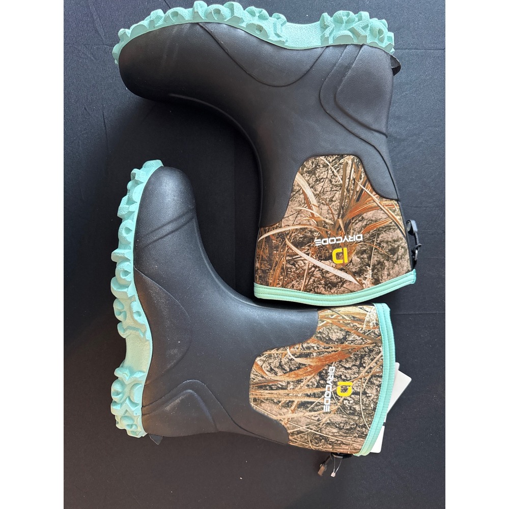 Drycode Womens Rubber Boots Camo Green Mint Cleated Waterproof Insulated Size 7 - Picture 11 of 16